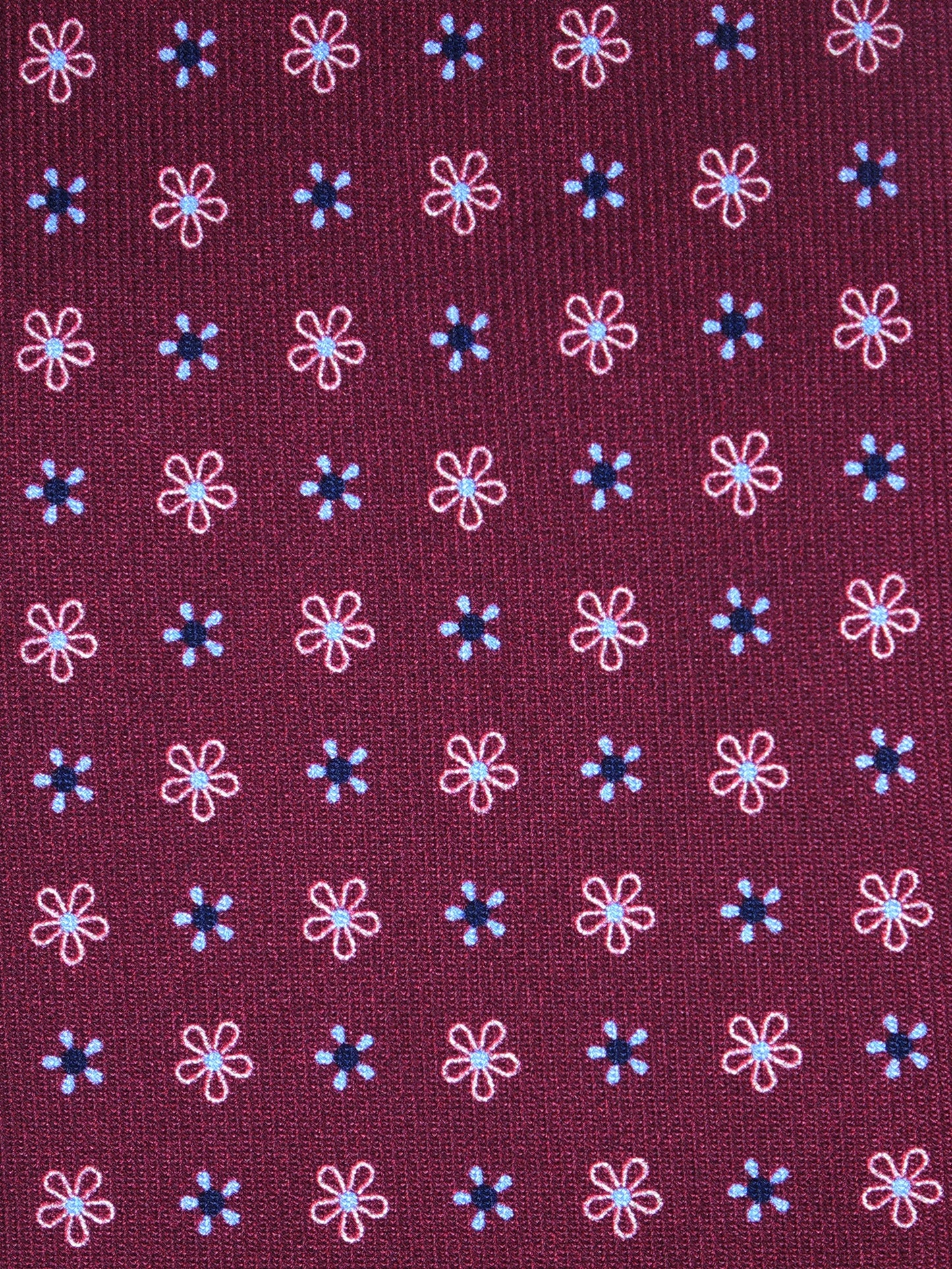 Burgundy Tie 3 Folds ALLEGRA in Printed Silk