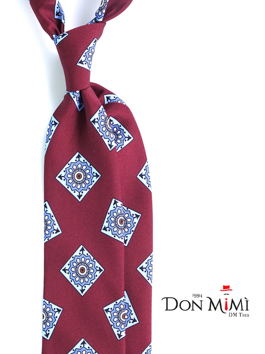 Bordeaux Tie 3 Folds MATERA in English Madder Silk