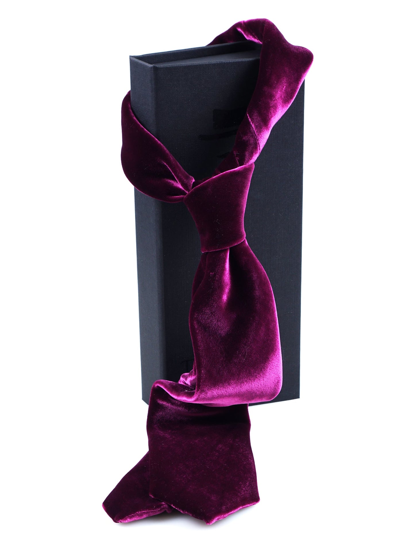 3 Fold Women's Tie Bordeaux in Silk Velvet and Viscose CONRAD