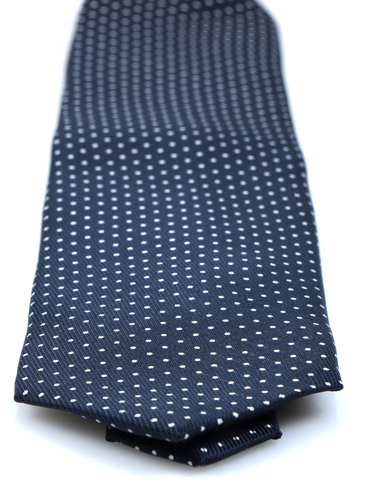 3-fold tie LUPOIS in printed English silk Dark Blue and white