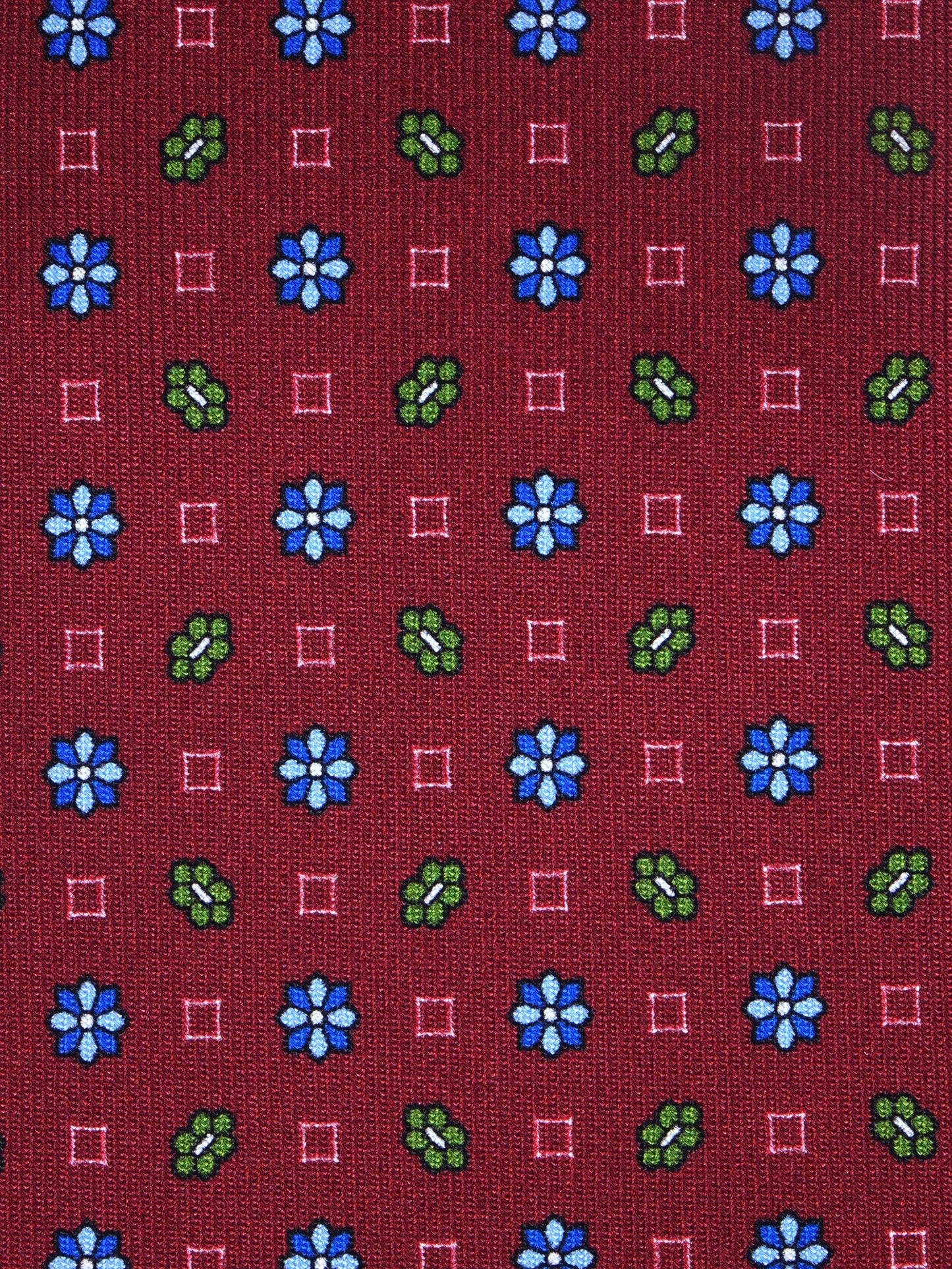 Dark Red 3 Folds LAVINIA Printed Silk Tie