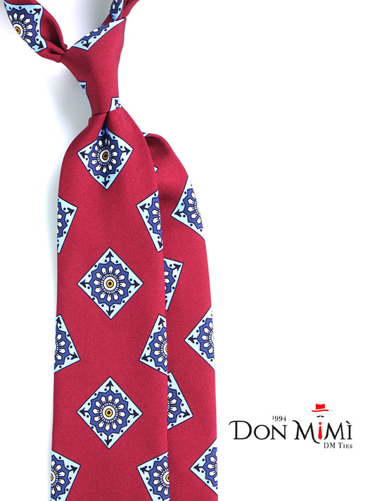 Dark Red 3 Folds MATERA in English Madder Silk Tie