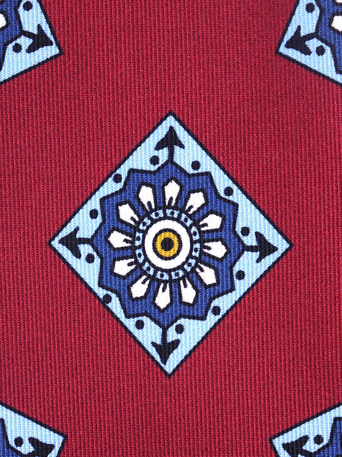 Dark Red 3 Folds MATERA in English Madder Silk Tie