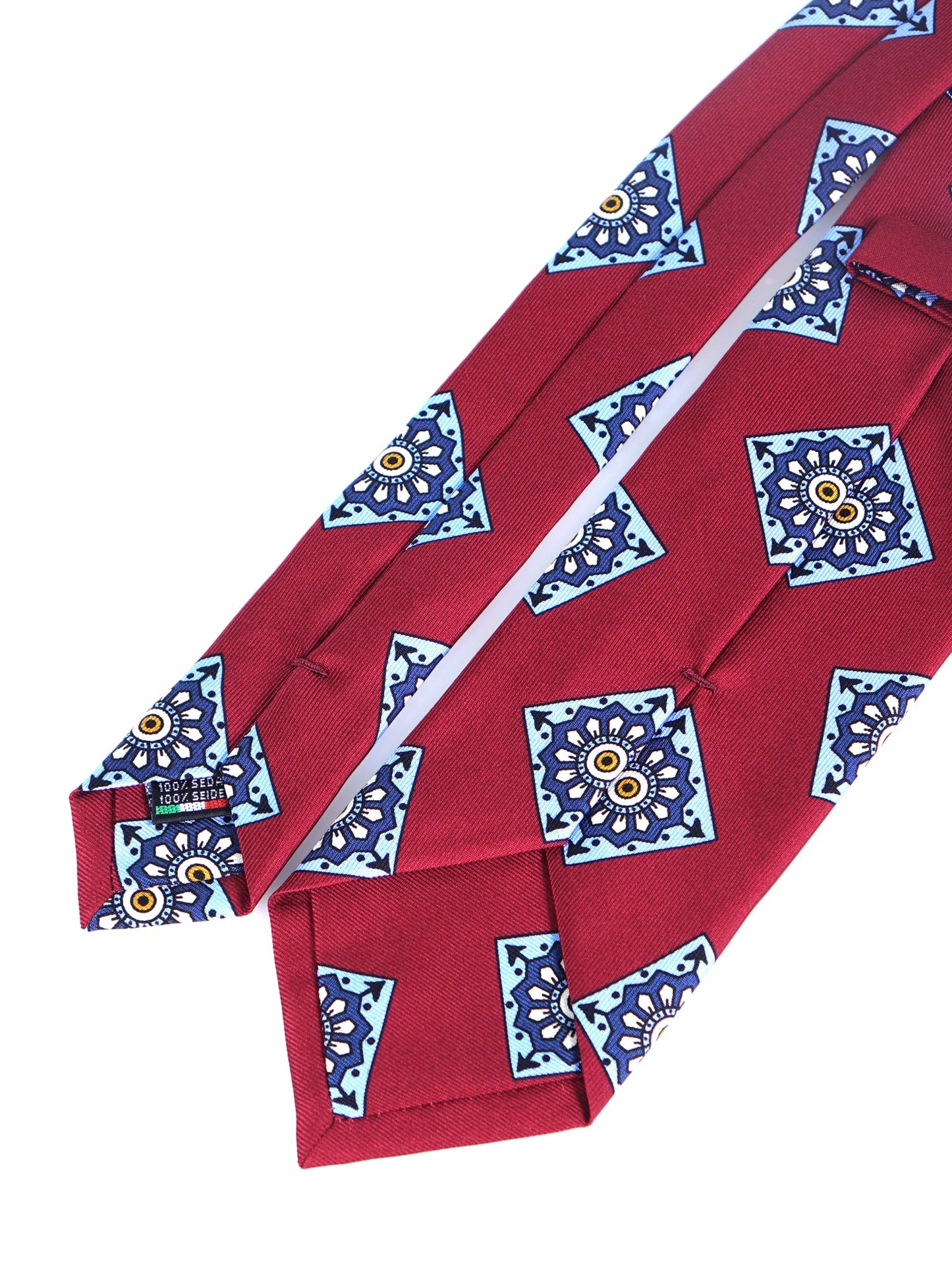Dark Red 3 Folds MATERA in English Madder Silk Tie