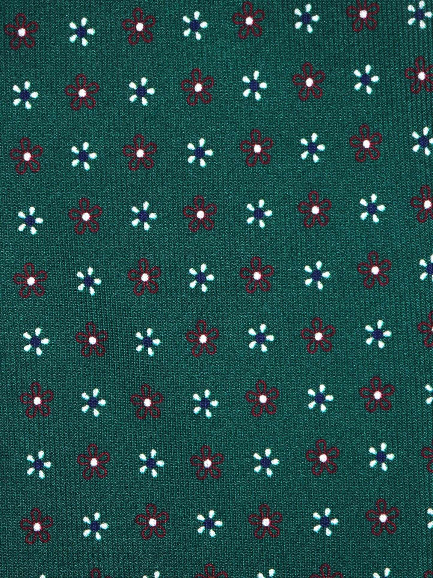 Forest Green Tie 3 Folds HAPPY in Printed Silk