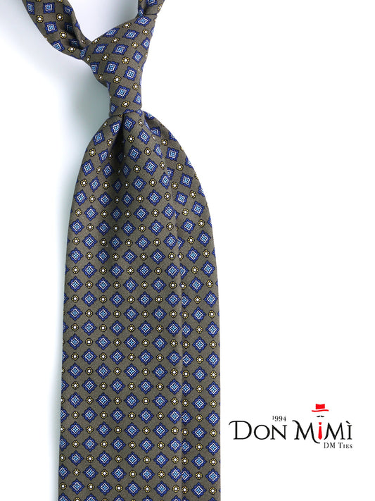Green 3 Folds MANTOVA Tie in Italian Madder Silk