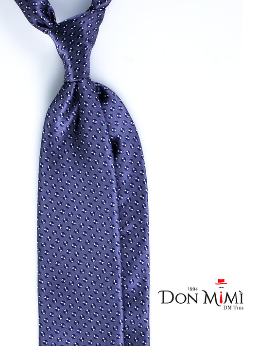 Gray 3 Fold SHILLA Tie in Printed Satin Silk