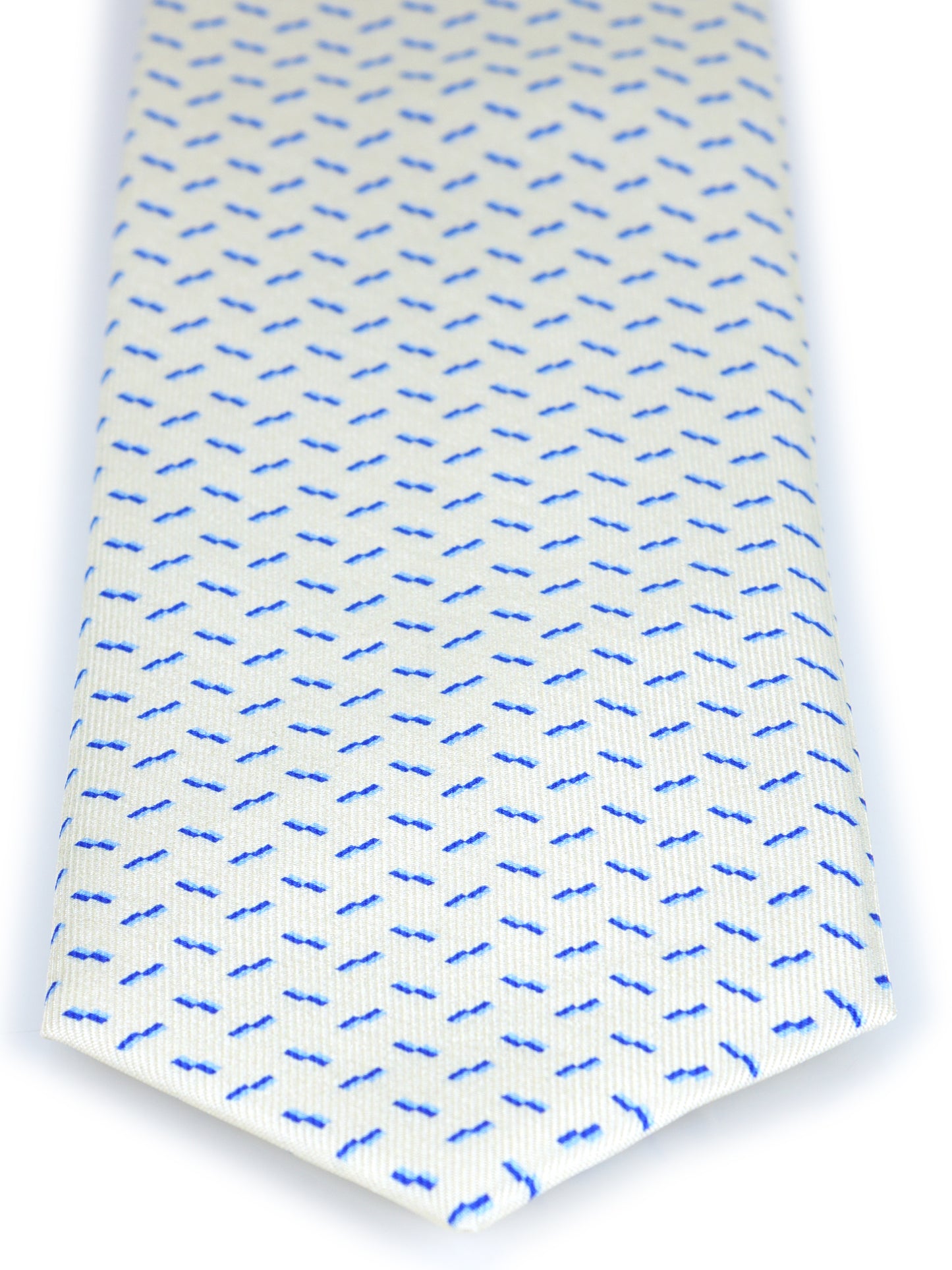 Ivory 3 Fold tie LUCILLA in Printed English Silk