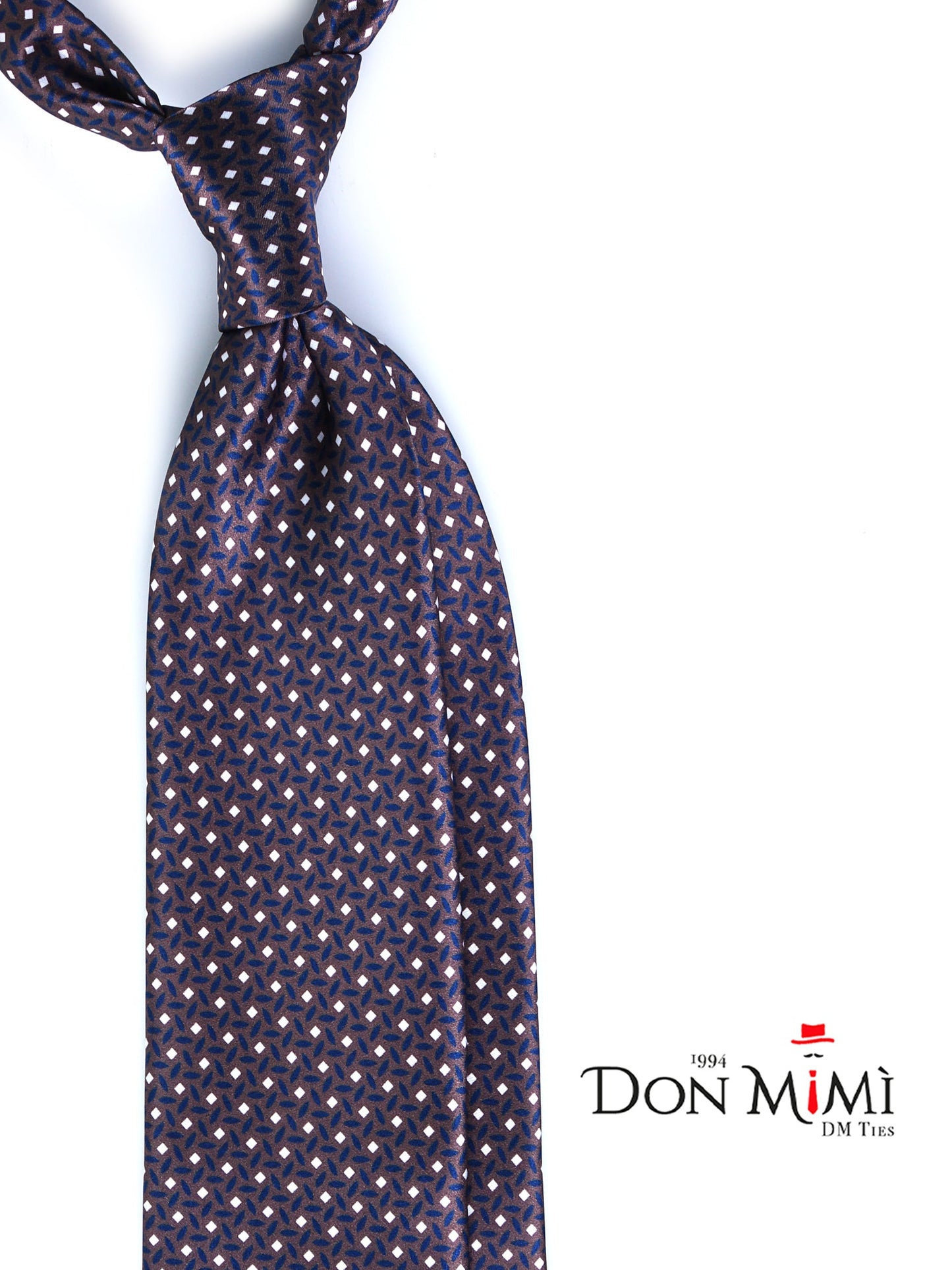 Light Brown 3 Folds DEBHORA Printed Satin Tie