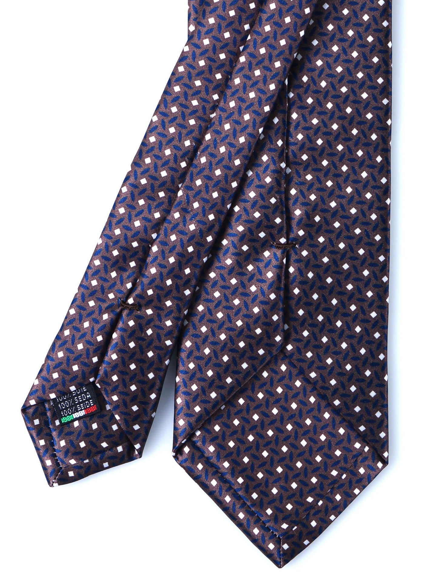 Light Brown 3 Folds DEBHORA Printed Satin Tie