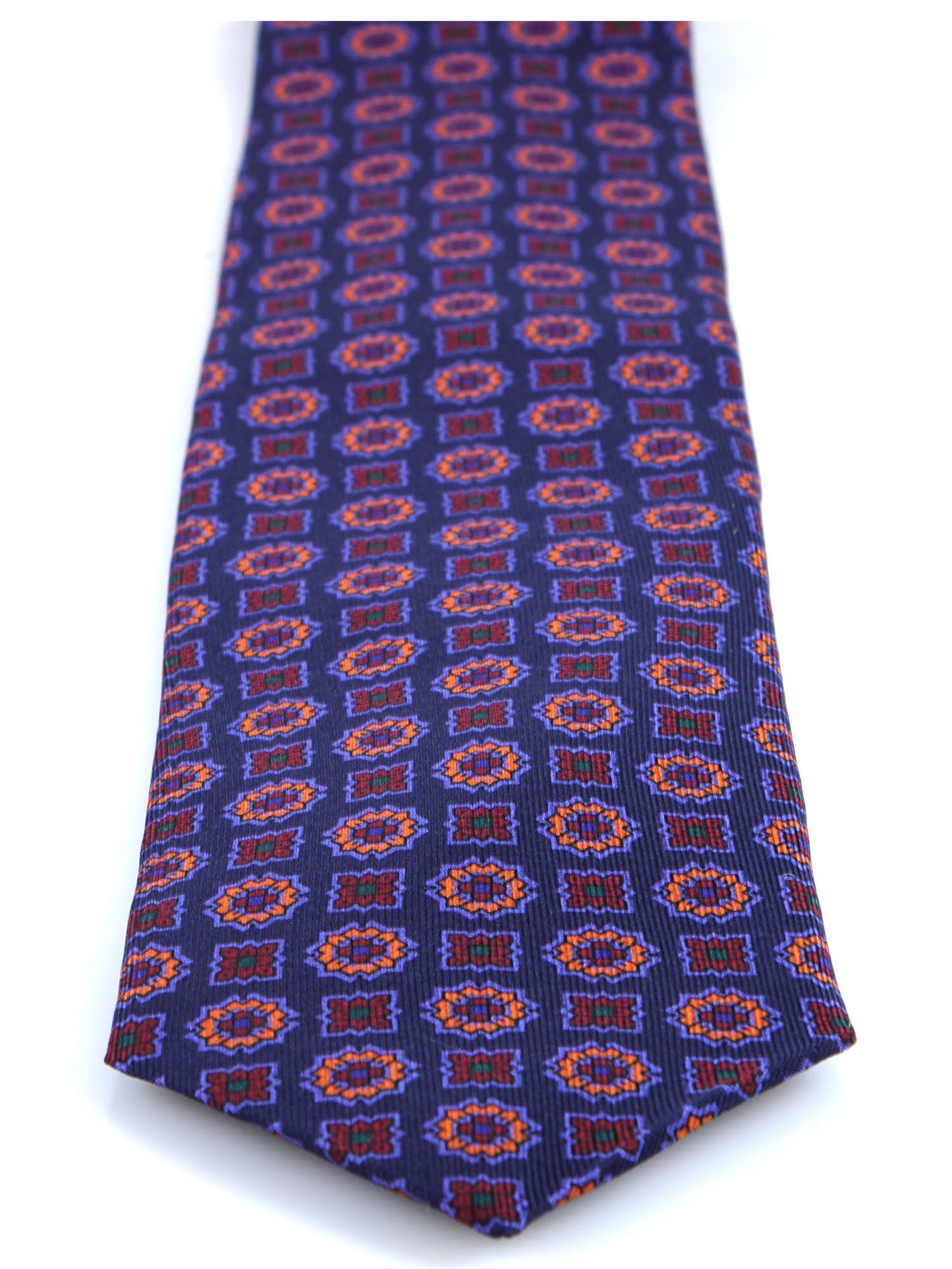 Dark Blue 3 Fold Silk Madder Tie ESTELA