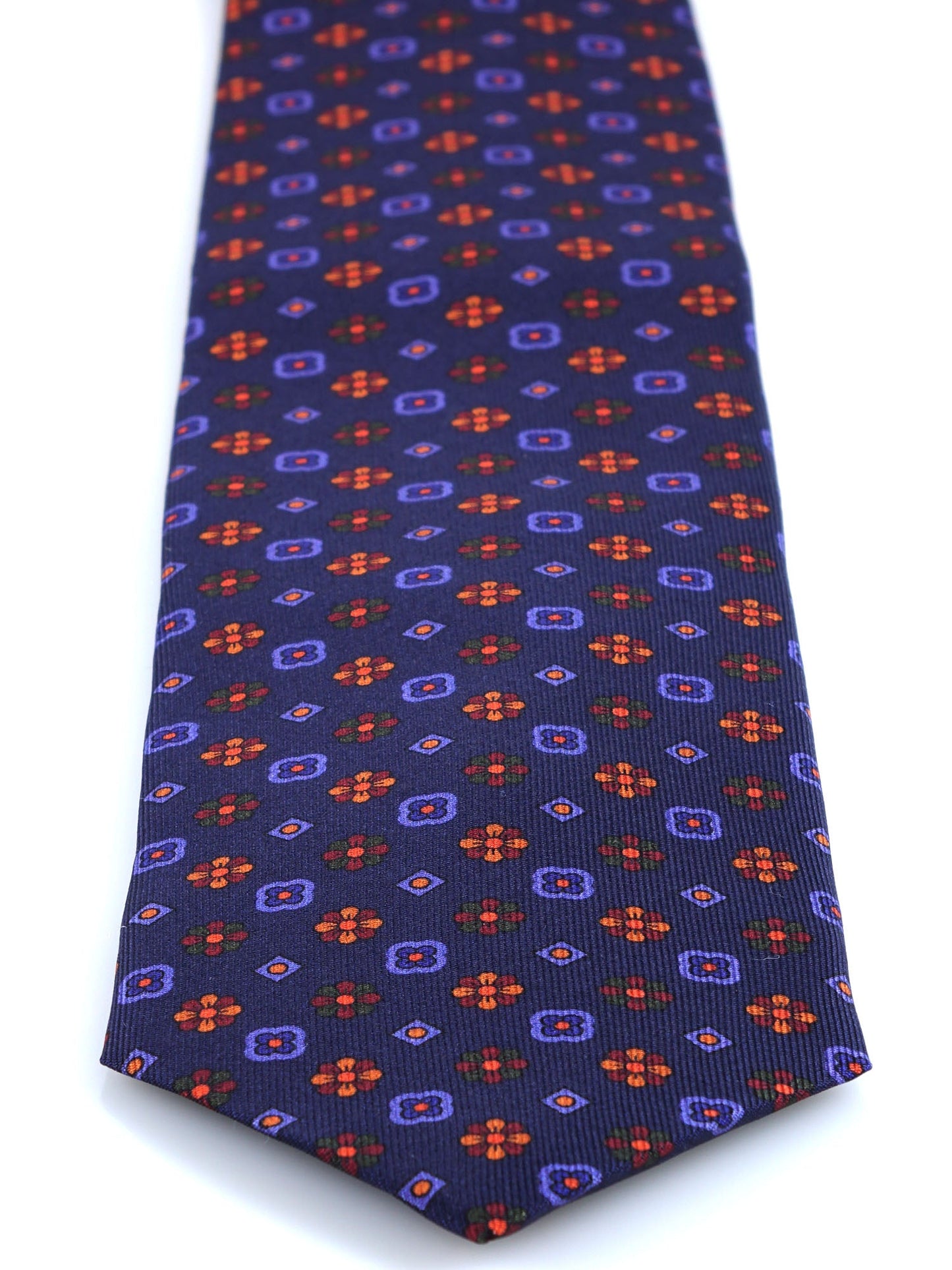 Dark Blue 3 Fold MESSY Tie in Madder Silk