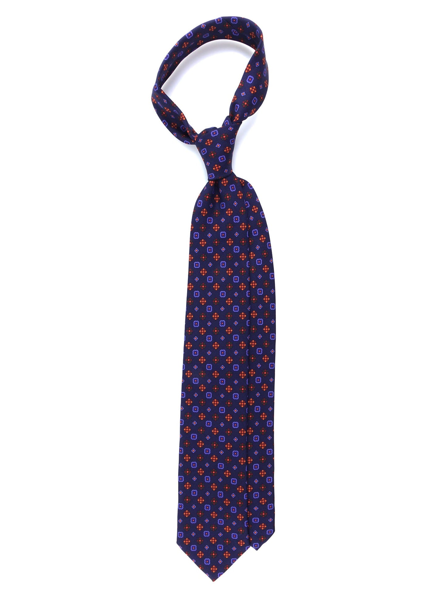 Dark Blue Madder Silk 3 Fold Tie FIONA