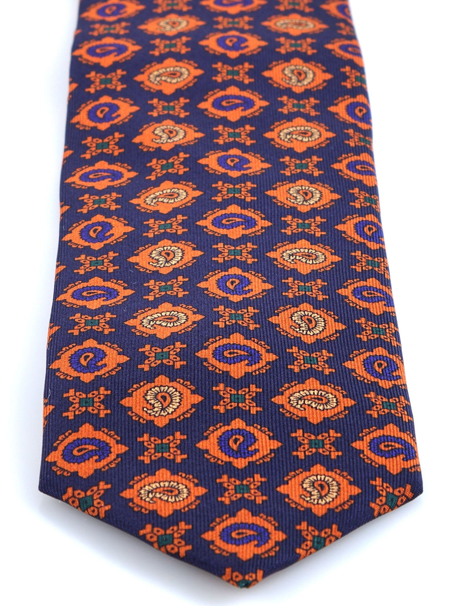 Dark Blue 3 Folds AMANDA Silk Tie