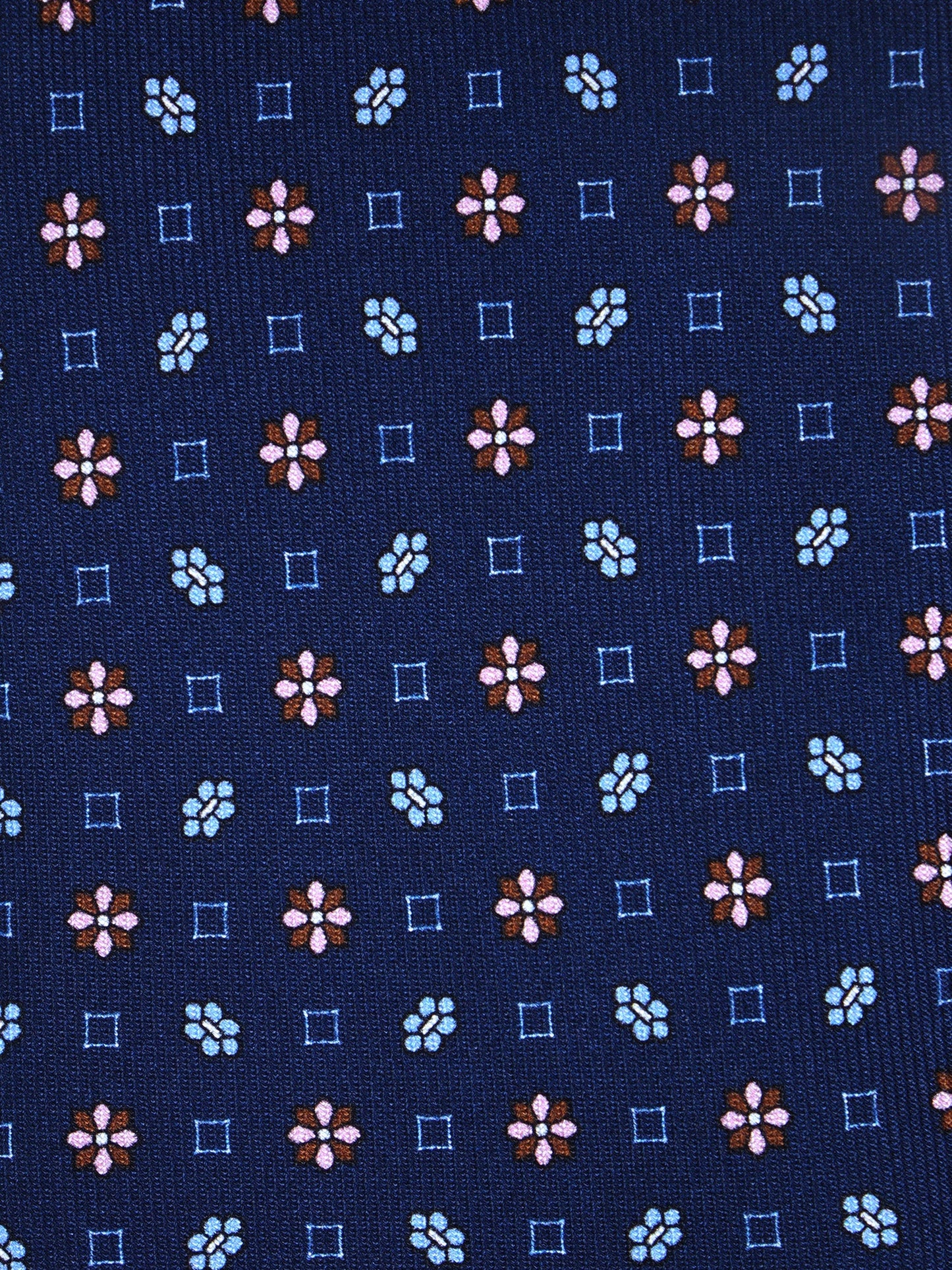 Dark Blue 3 Folds LAVINIA Printed Silk Tie