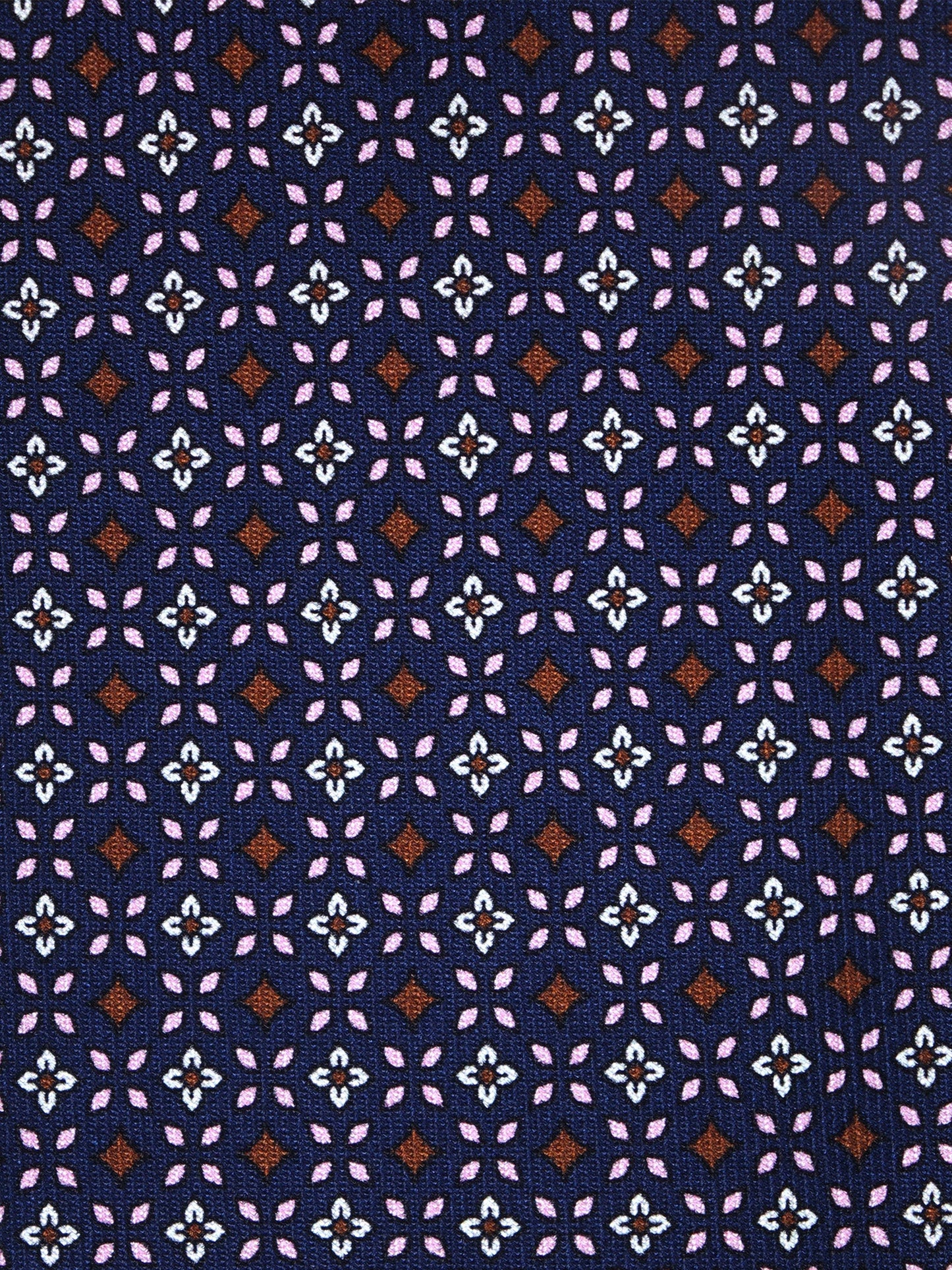 Dark Blue 3 Folds DONATA Silk Printed Tie