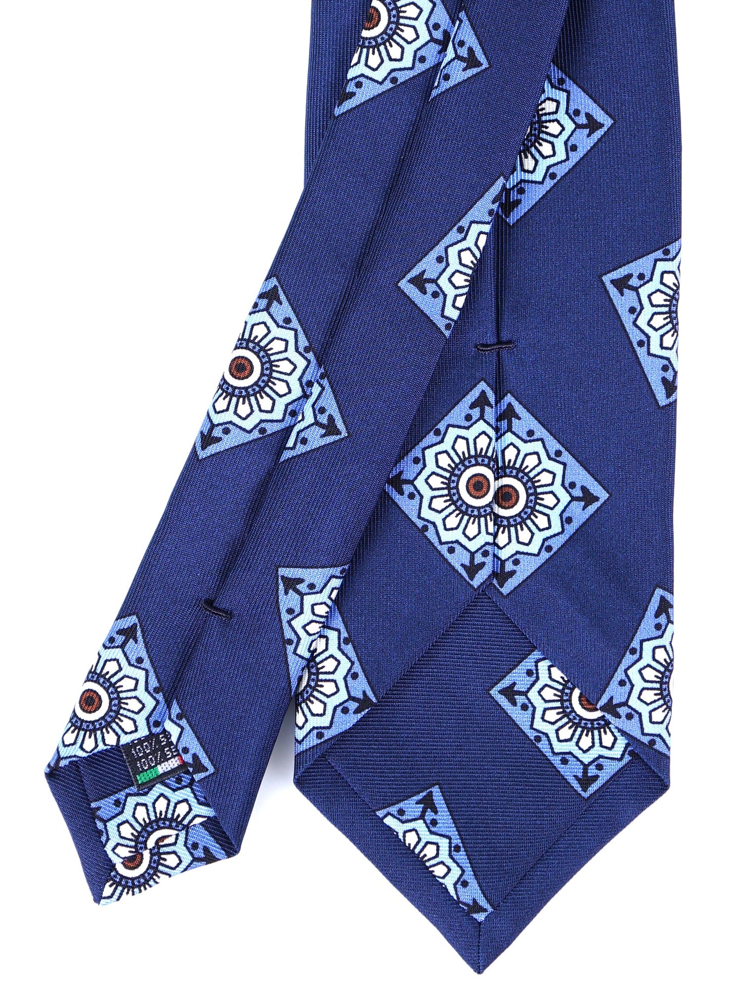 Blue Tie 3 Folds MATERA in English madder silk