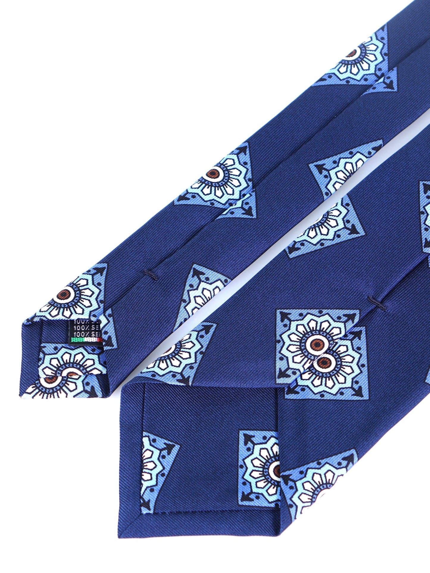 Blue Tie 3 Folds MATERA in English madder silk