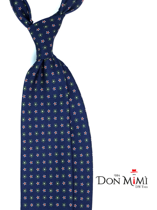 Blue/Green 3 Folds ALLEGRA Printed Silk Tie