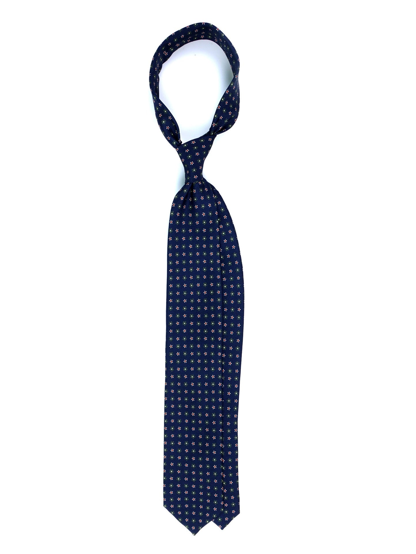 Blue/Green 3 Folds ALLEGRA Printed Silk Tie