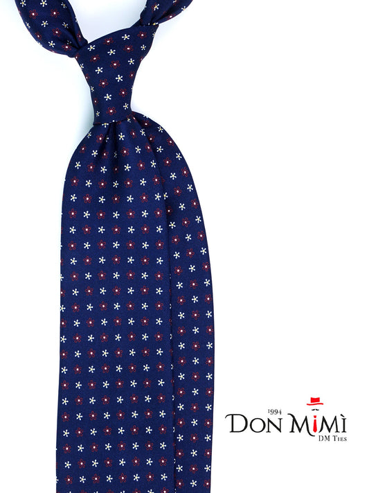 Blue/Red Tie with HAPPY Folds in English Printed Silk