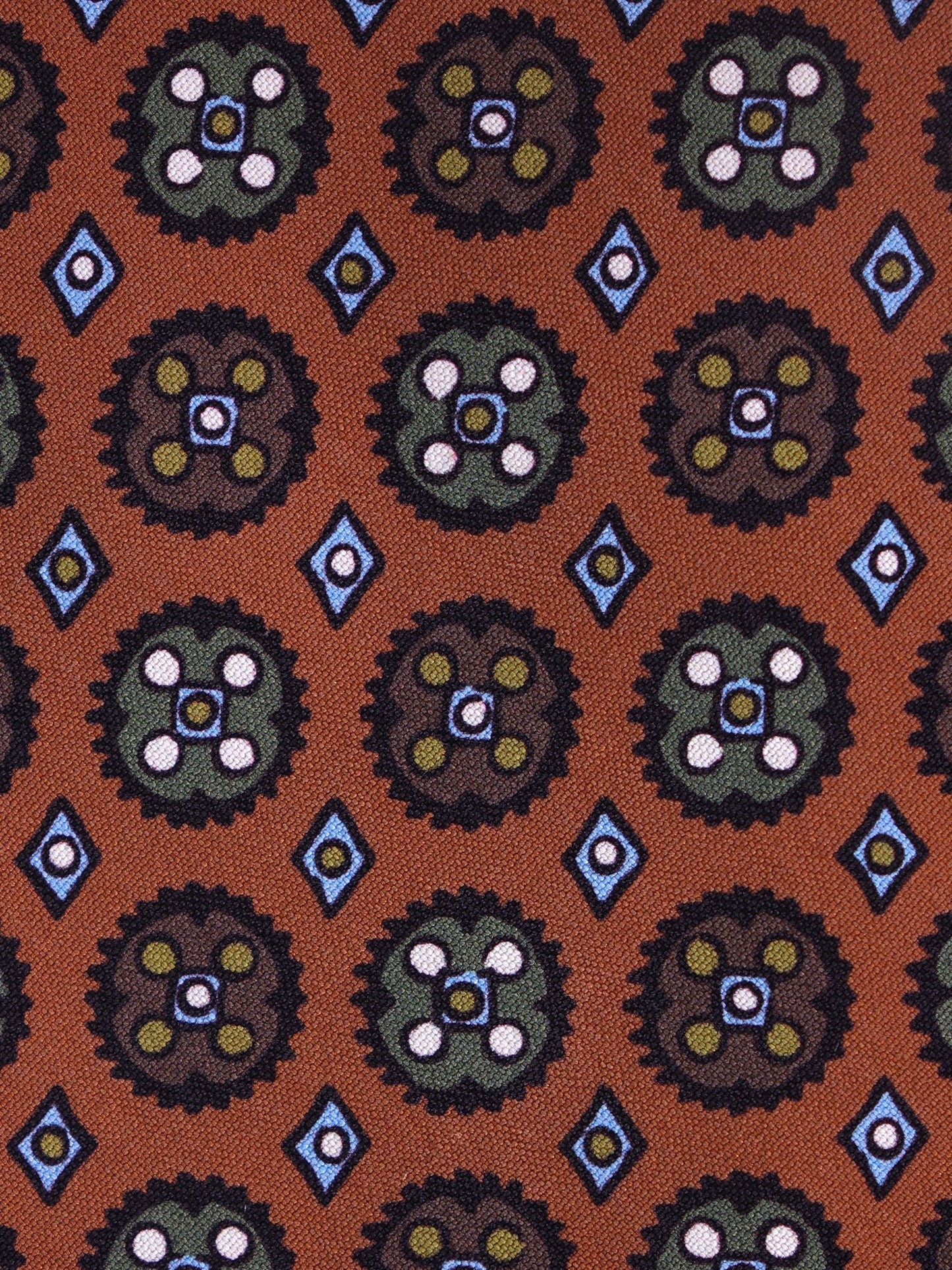 Brown 3 Folds CORLETO Tie in Italian Madder Silk