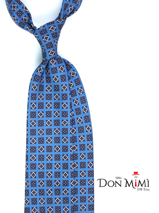 Teal 3 Folds ASSUNTA in printed silk