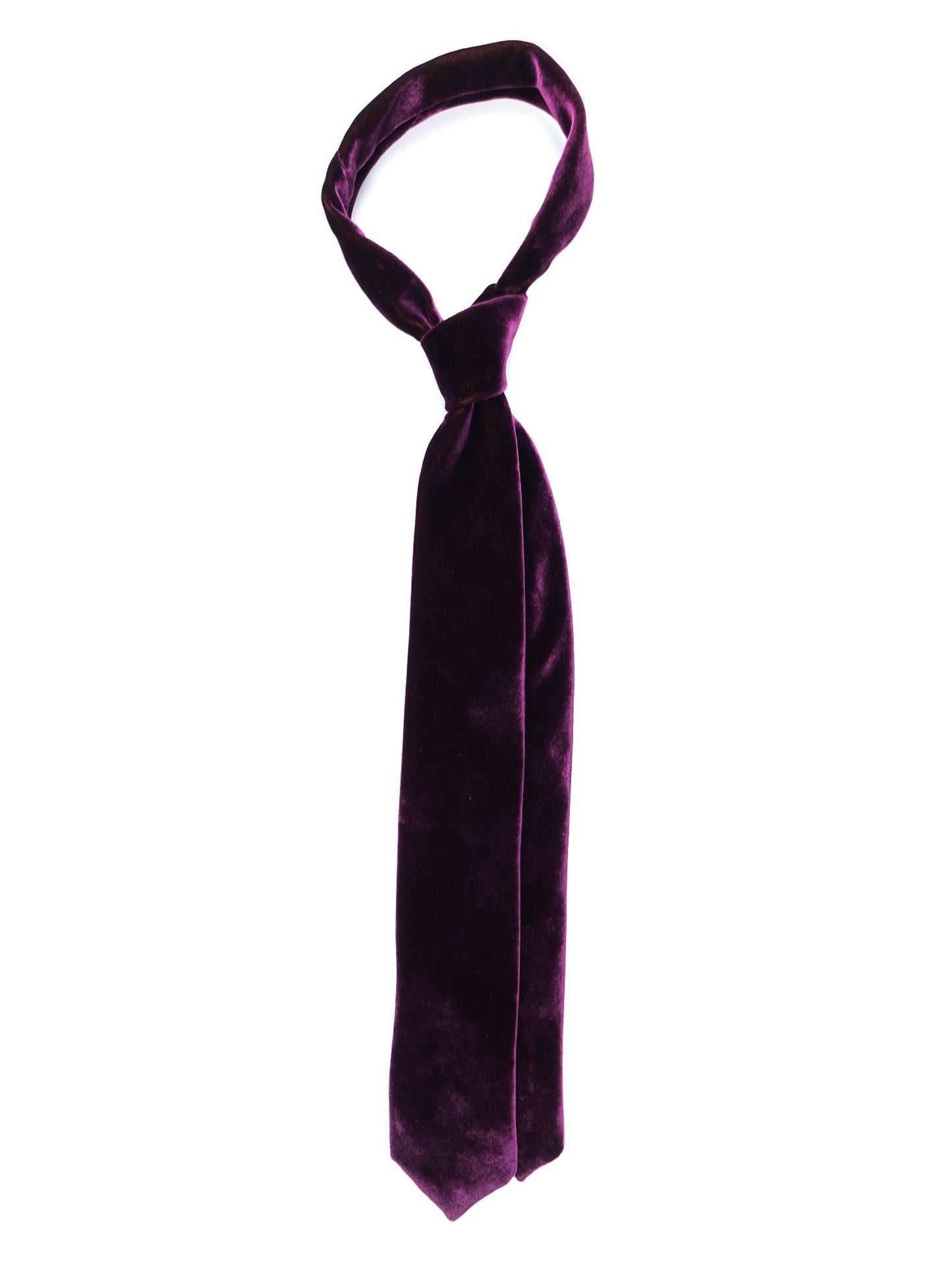 3 Fold Purple Velvet Silk and Viscose Tie CONRAD