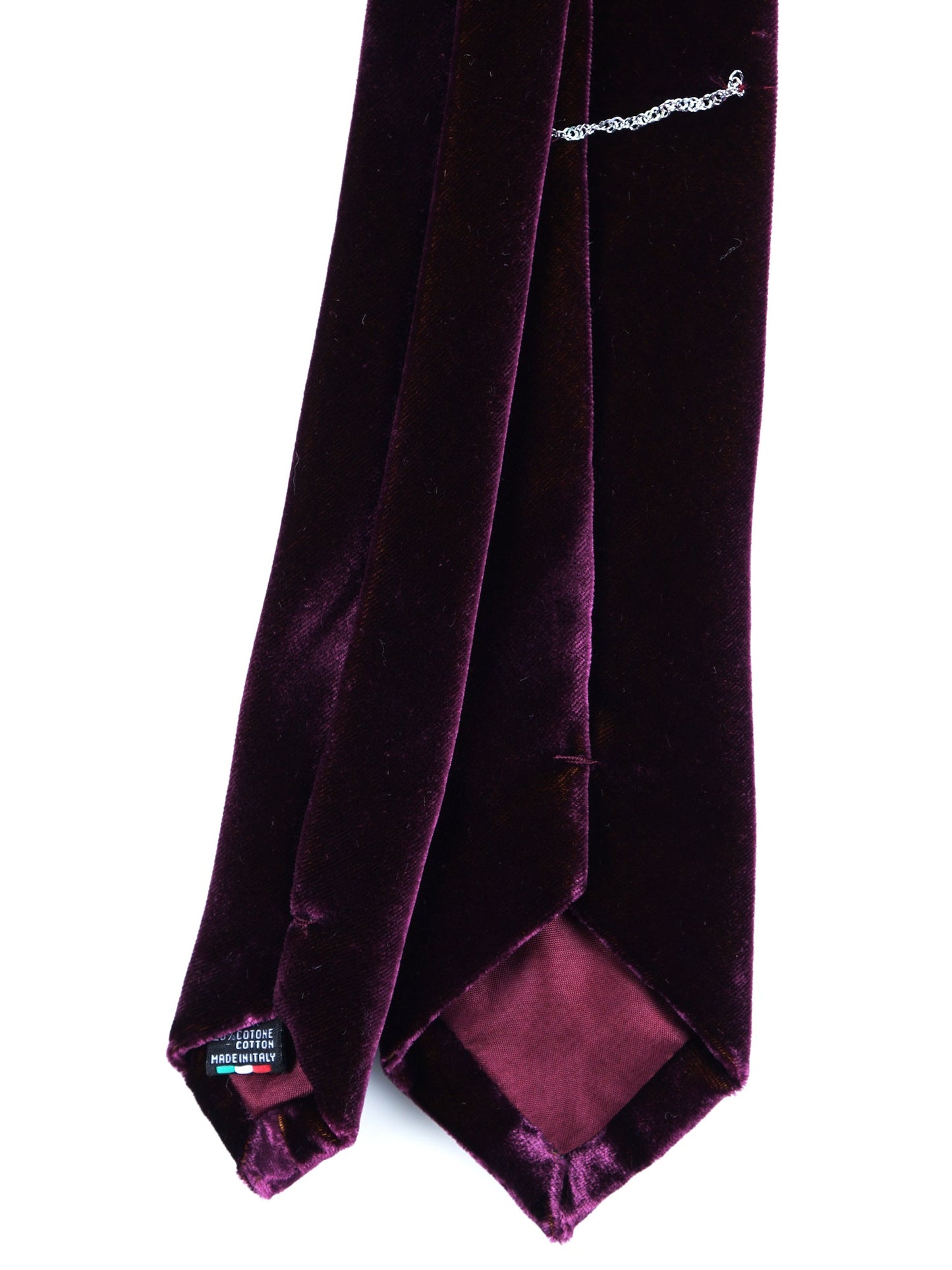 3 Fold Purple Velvet Silk and Viscose Tie CONRAD