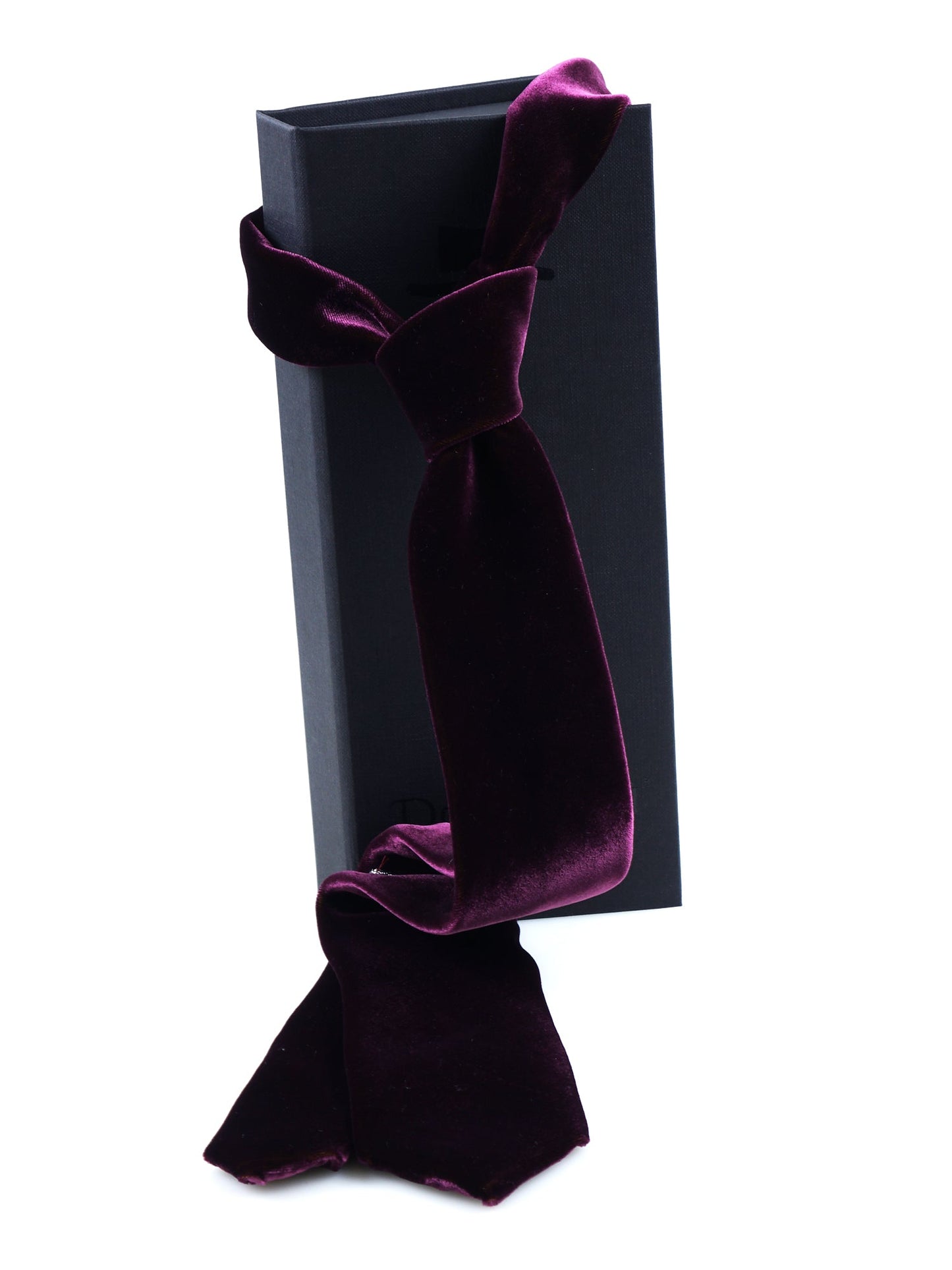 3 Fold Purple Velvet Silk and Viscose Tie CONRAD