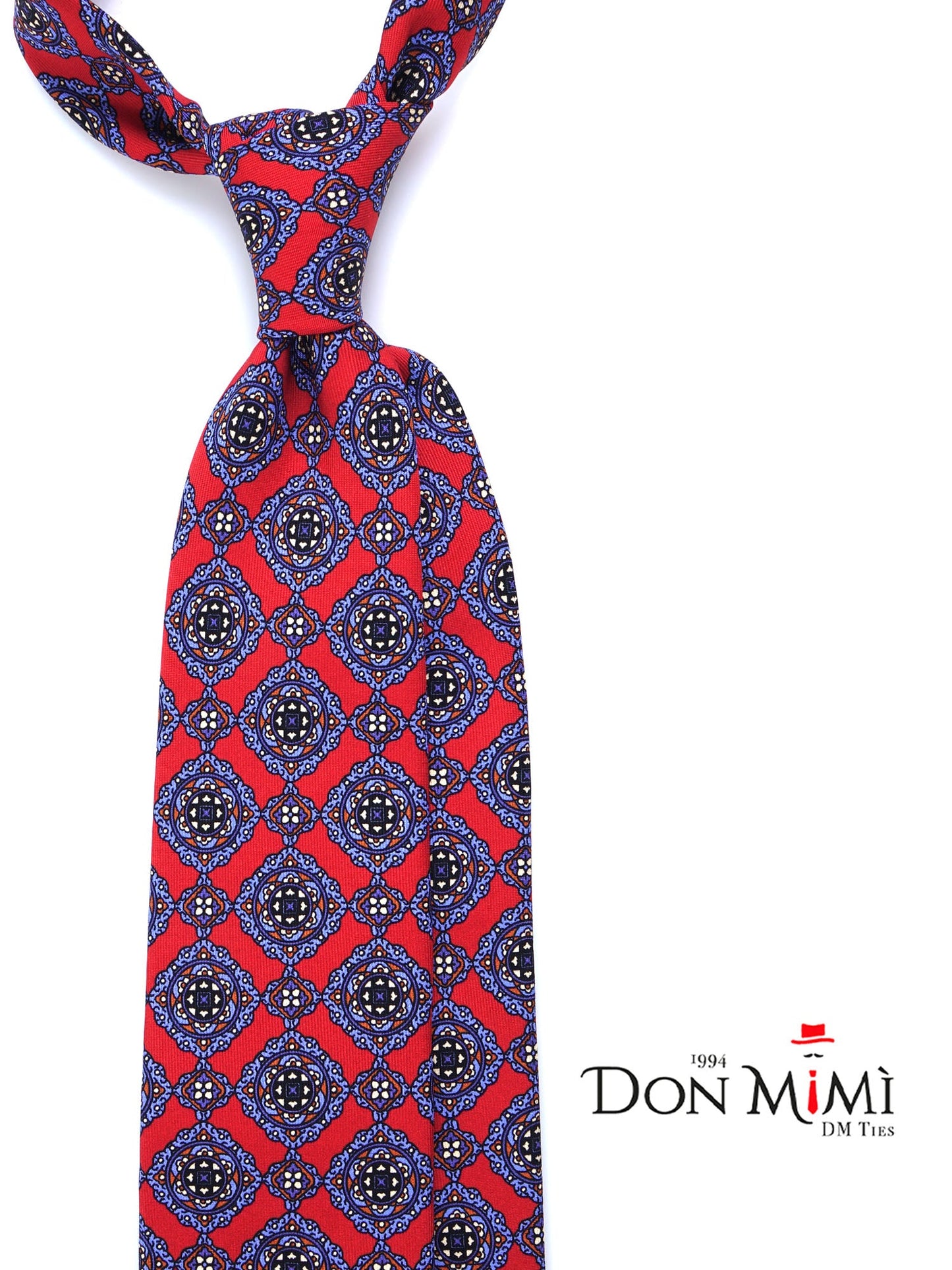 Red 3-Fold Madder Silk Tie GILIAN