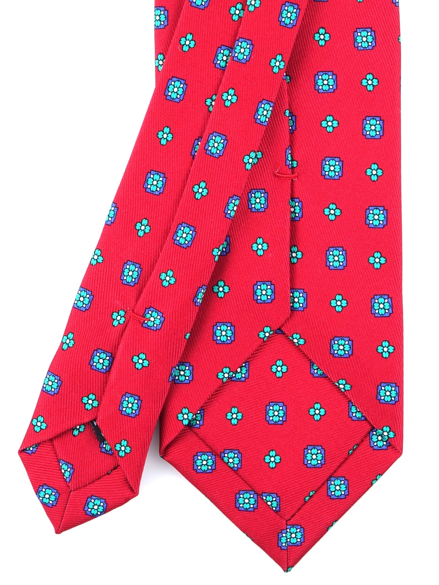 Red 3 Fold Silk Luxury Printed Tie ALEX