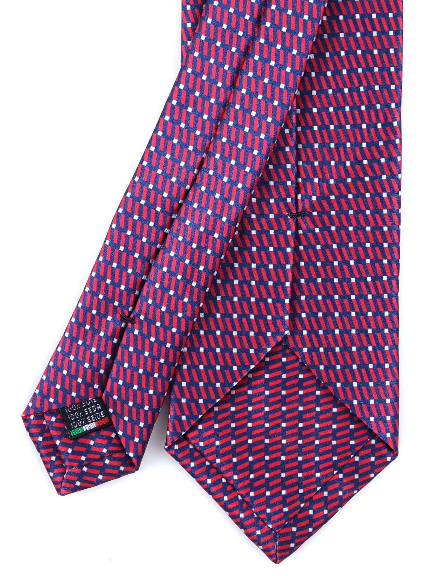 Red 3 Folds FAKITA Printed Silk Tie