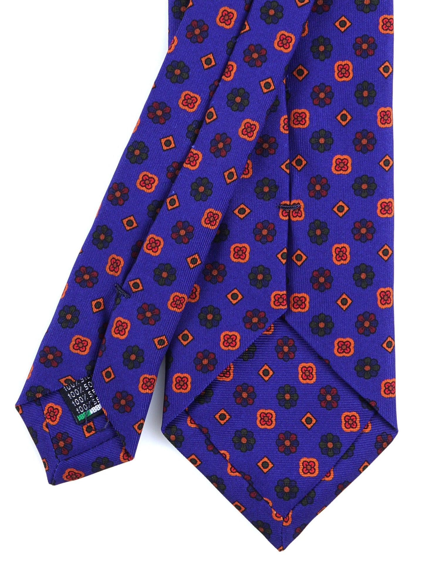 Electric Blue 3 Fold Silk Madder Tie FIONA