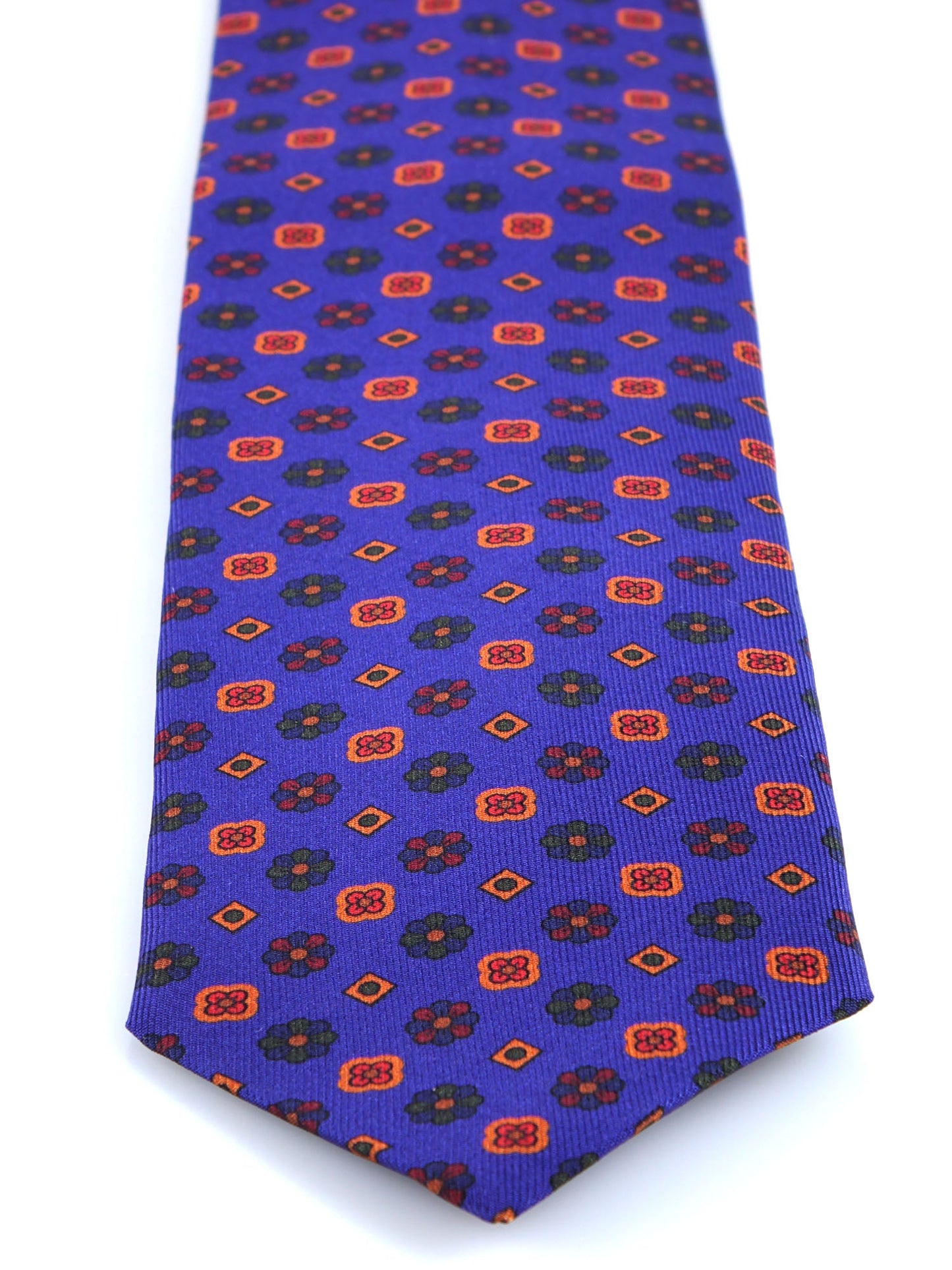 Electric Blue 3 Fold Silk Madder Tie FIONA