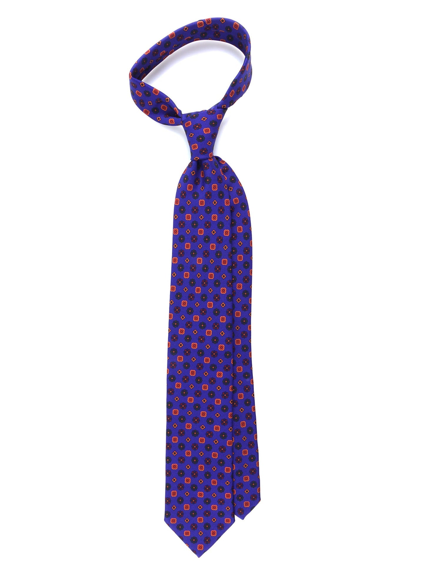 Electric Blue 3 Fold Silk Madder Tie FIONA