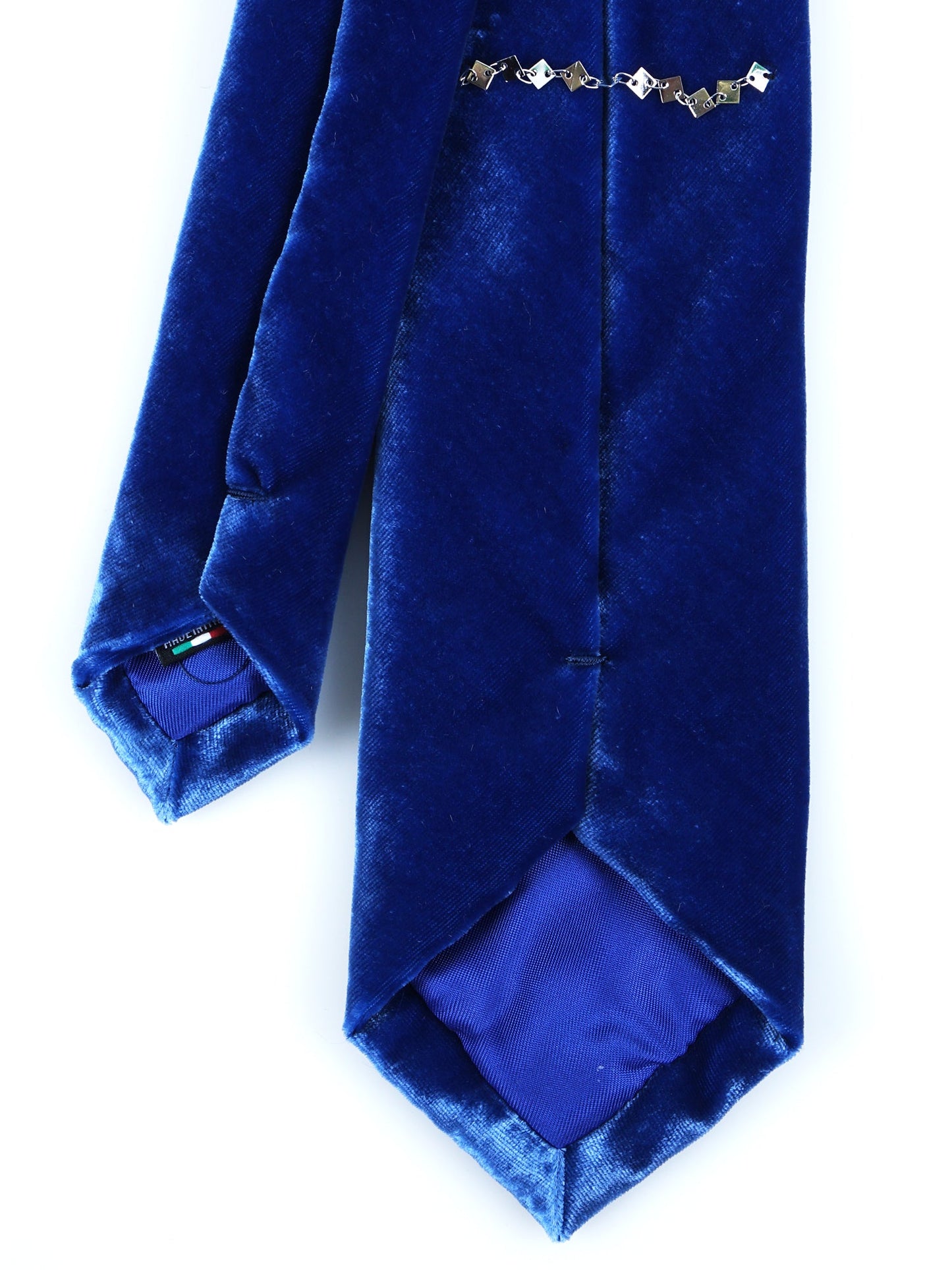 3 Fold Women's Sky Blue Velvet Silk and Viscose Tie CONRAD