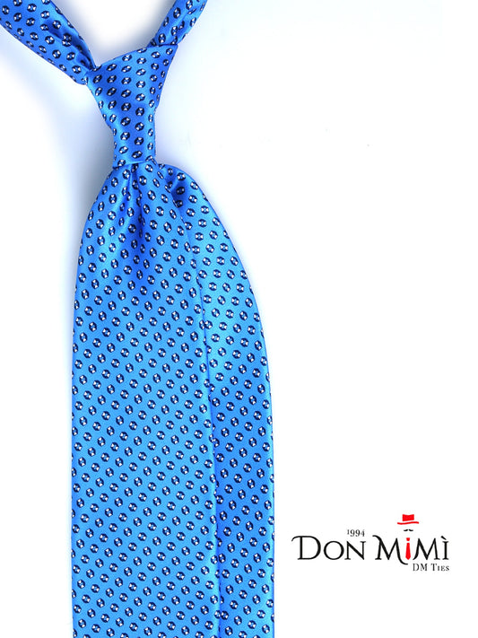 Light Blue 3 Folds SHILLA Satin Printed Tie