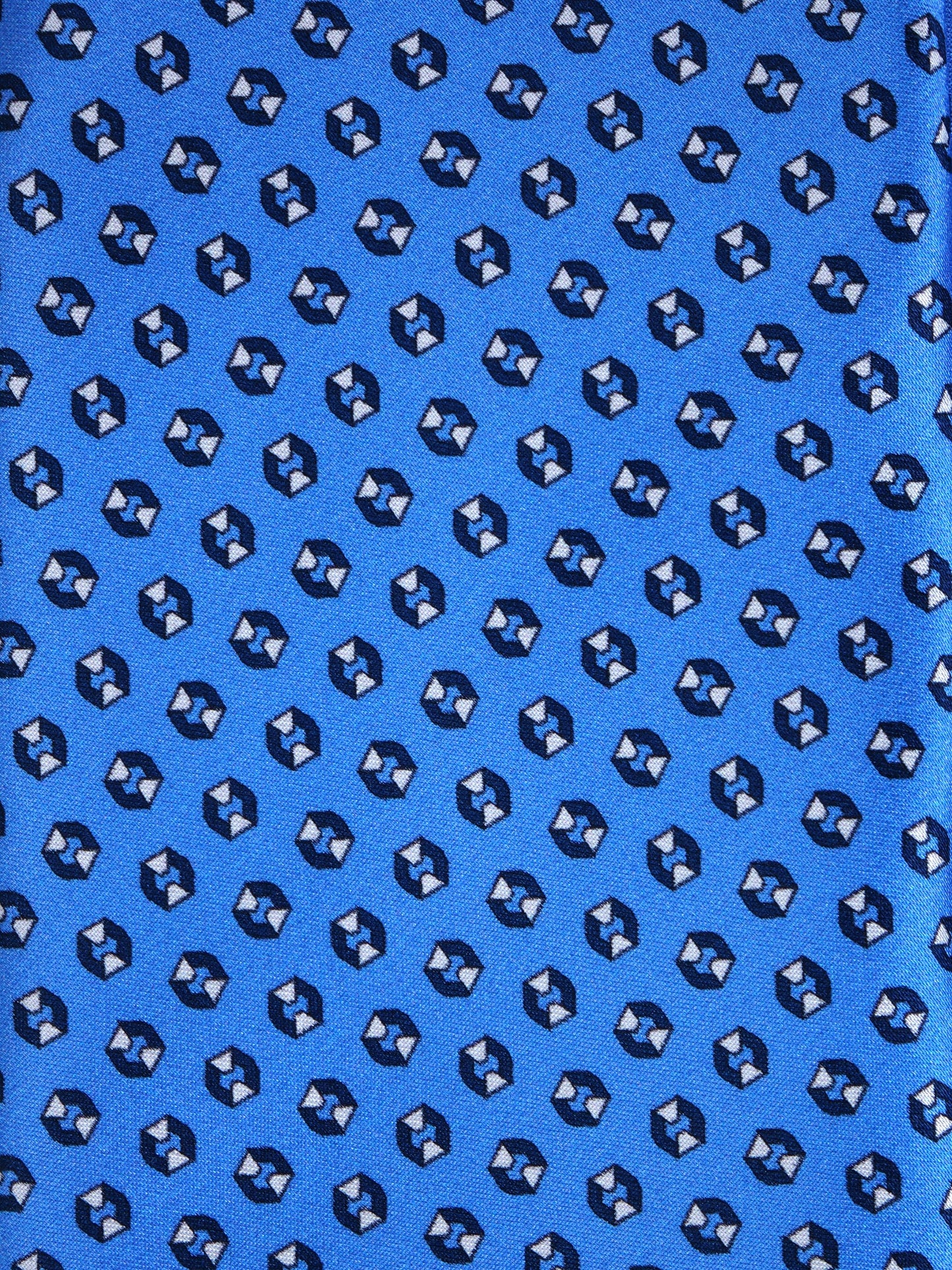 Light Blue 3 Folds SHILLA Satin Printed Tie
