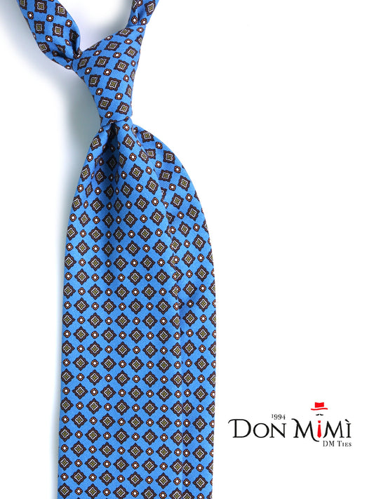 Light Blue 3 Folds MANTOVA in Italian Madder Silk