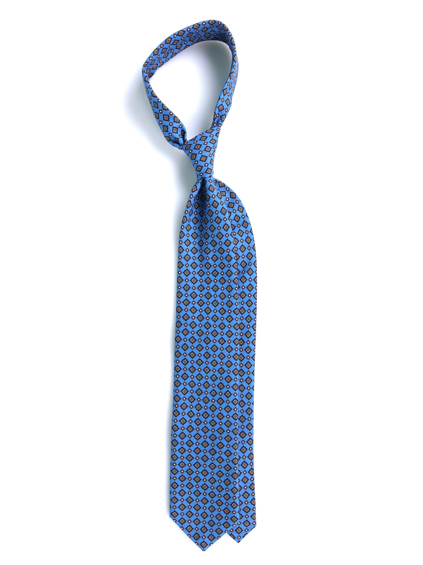 Light Blue 3 Folds MANTOVA in Italian Madder Silk