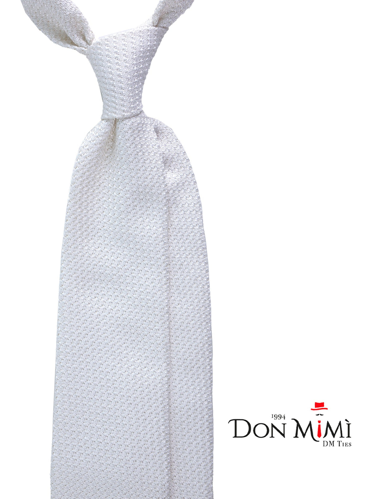 Warm white 3-fold tie RUBINO Silk grenadine