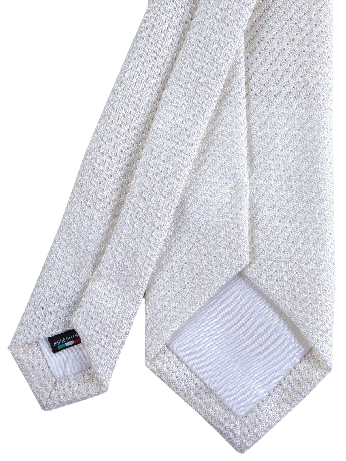 Warm white 3-fold tie RUBINO Silk grenadine