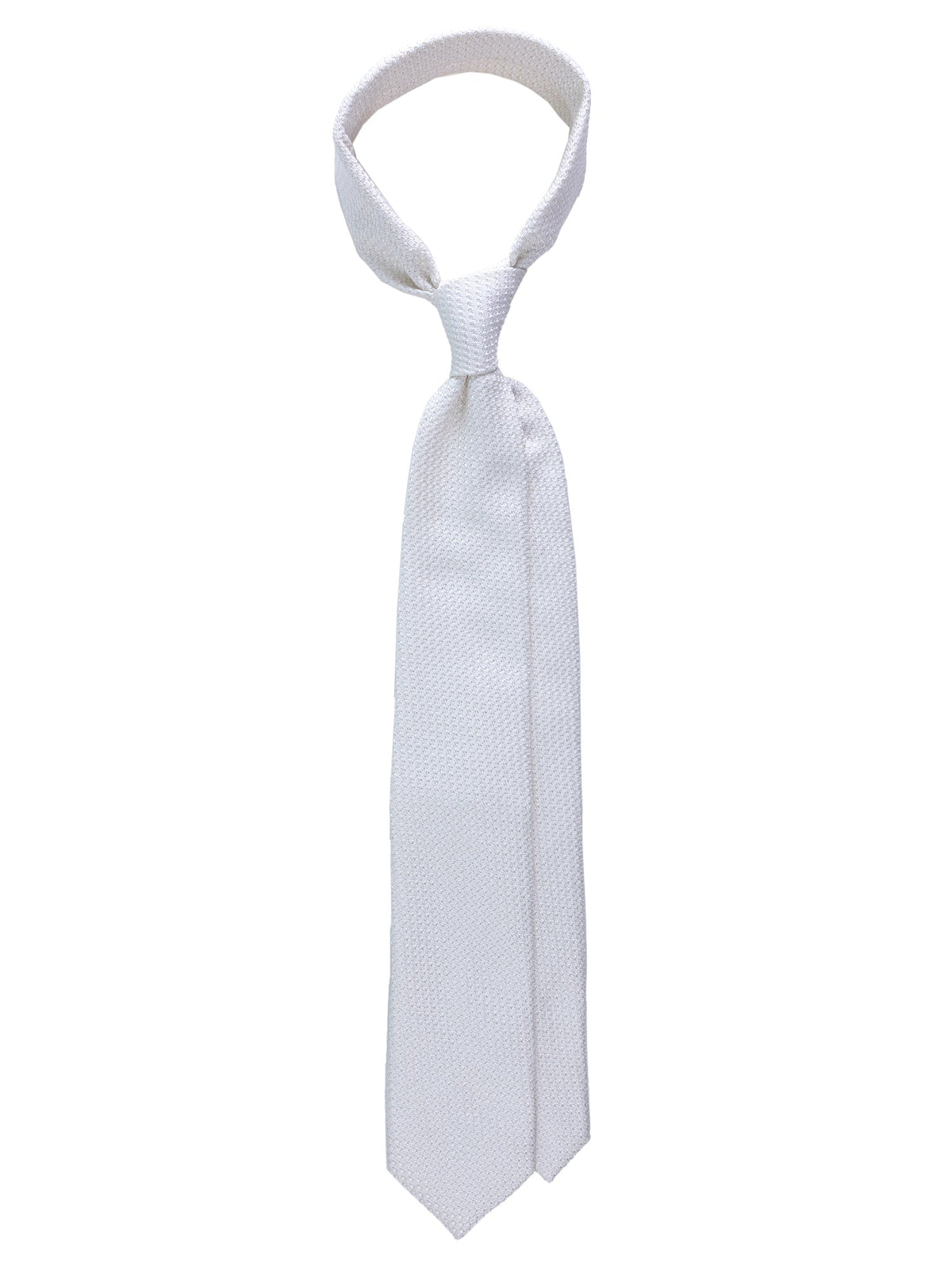 Warm white 3-fold tie RUBINO Silk grenadine