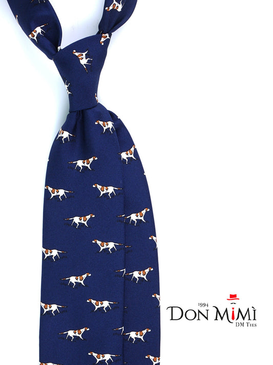 Blue 3 Fold SEGUGIO Tie in Printed English Silk
