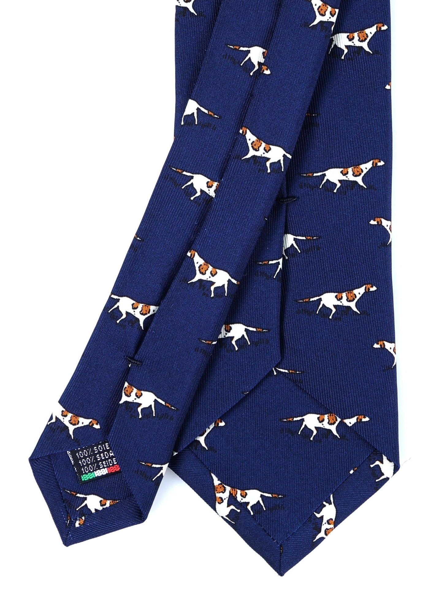 Blue 3 Fold SEGUGIO Tie in Printed English Silk