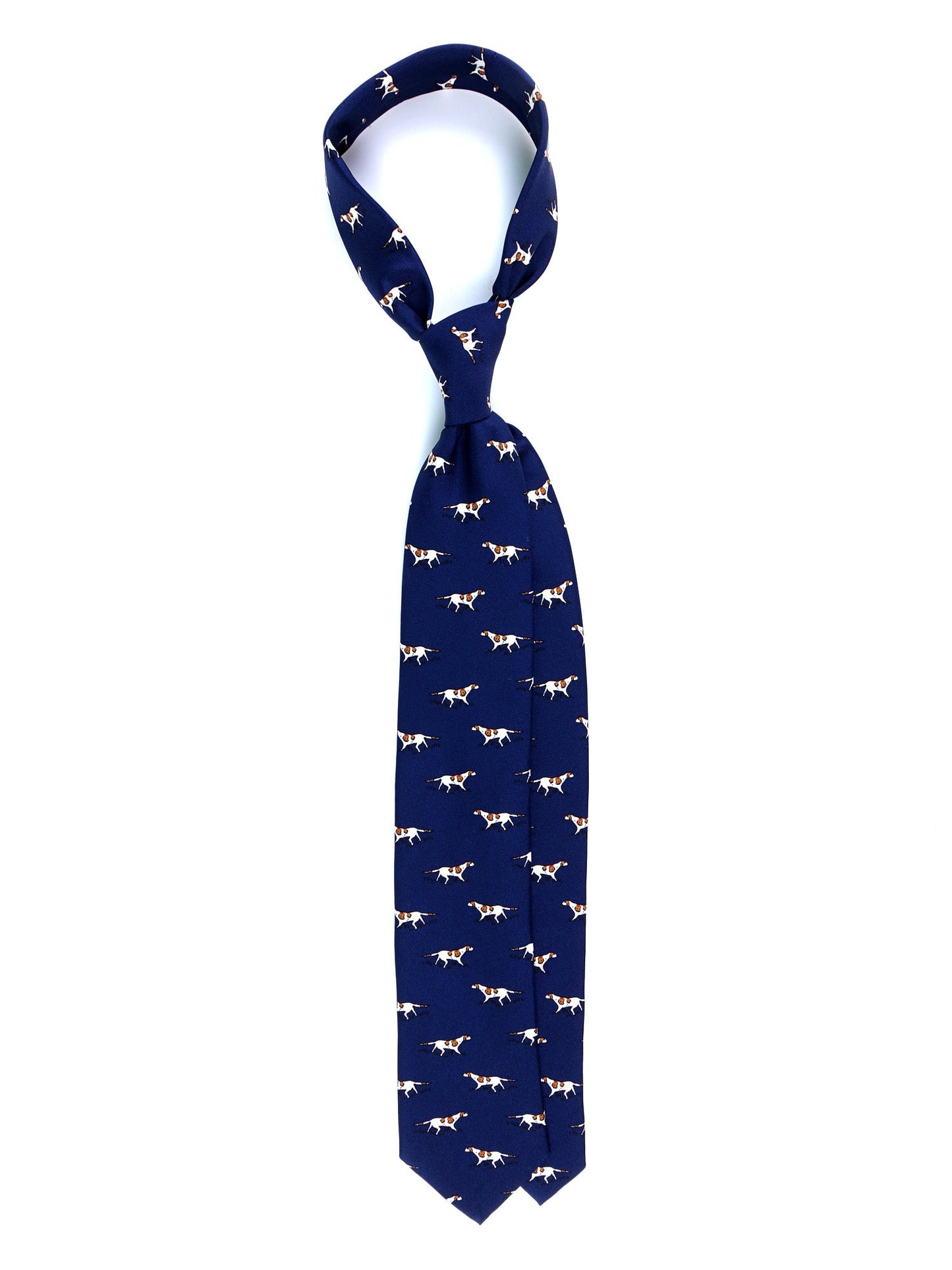 Blue 3 Fold SEGUGIO Tie in Printed English Silk