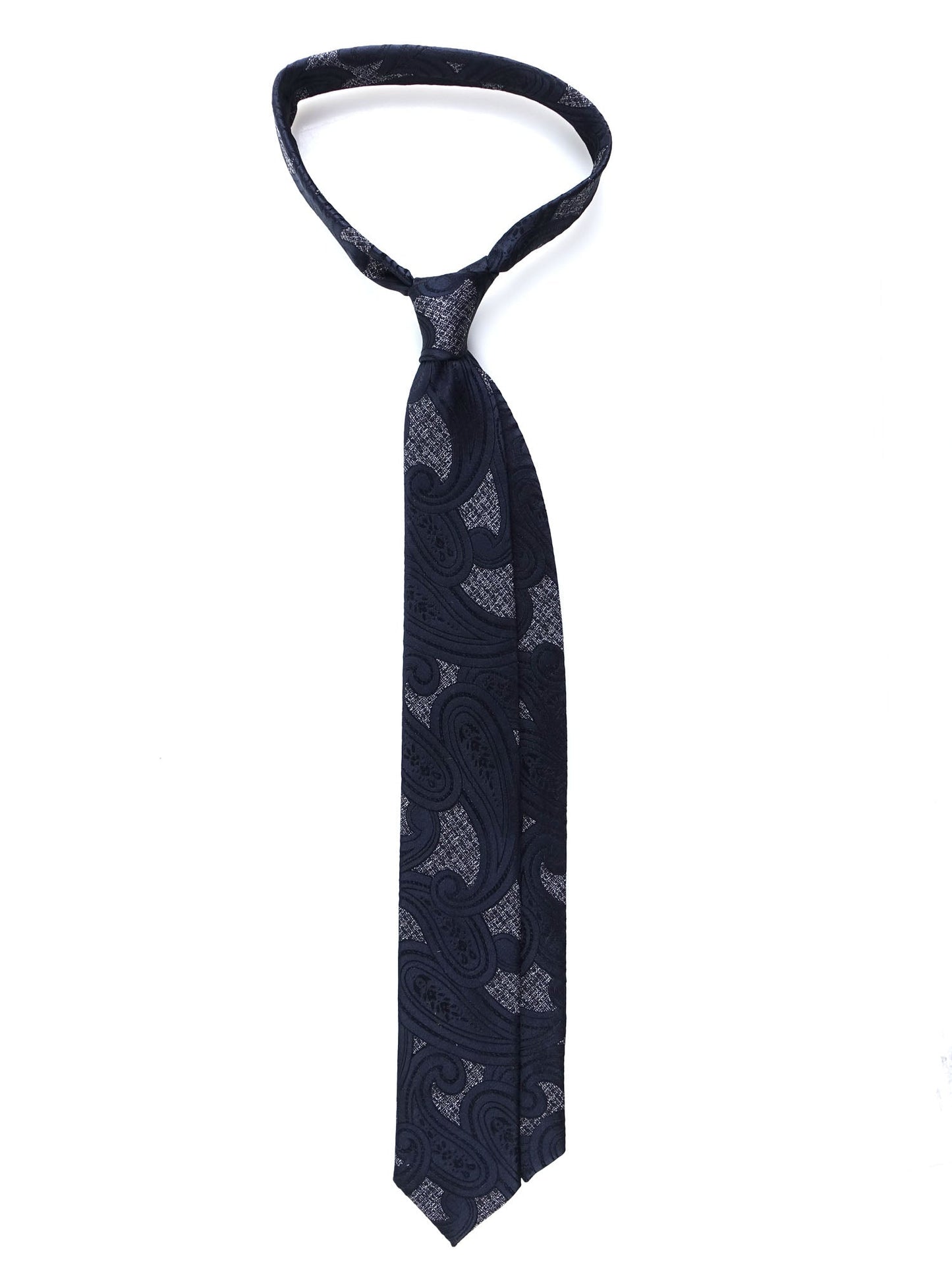 Black 3 Fold Jacquard Silk Tie MACULA