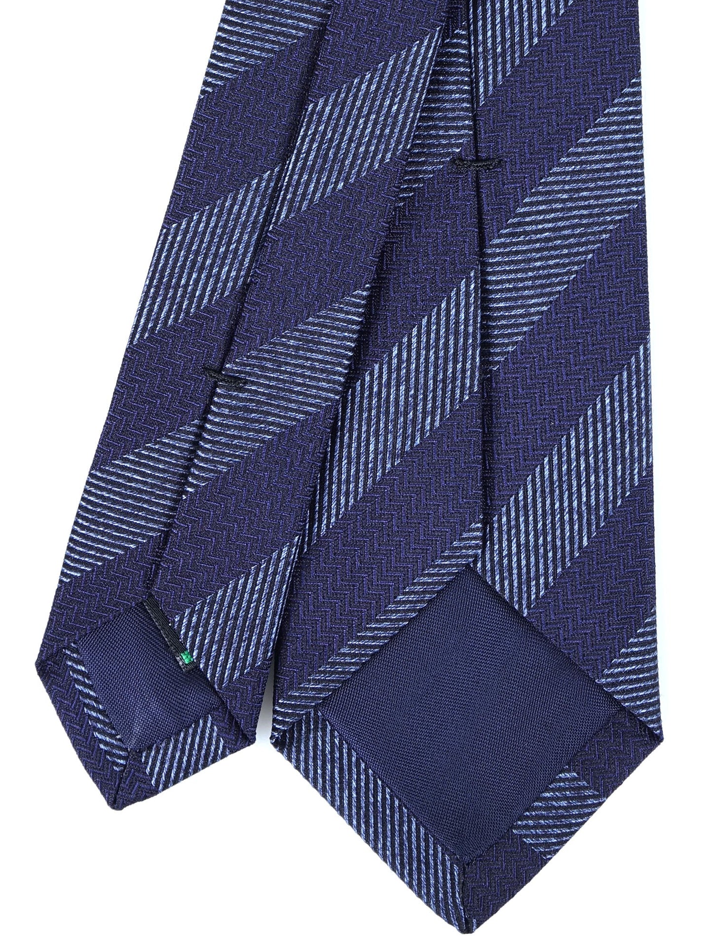 Blue 3 Fold Silk Jacquard Tie SPIKE