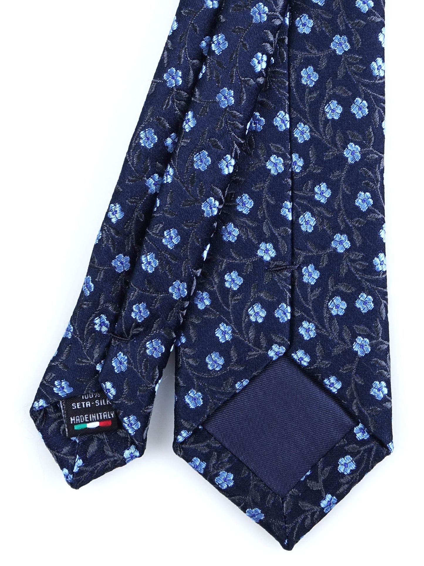 Blue 3 Fold Silk Jacquard Tie PRATO